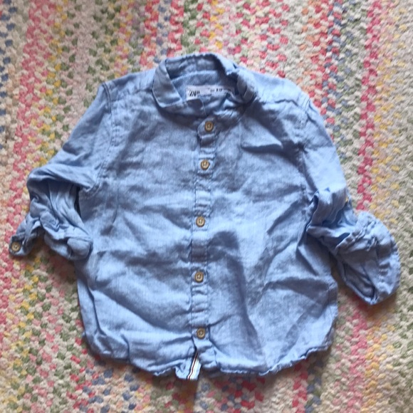🧸Zara Baby Boy Button Down Shirt - Picture 1 of 6